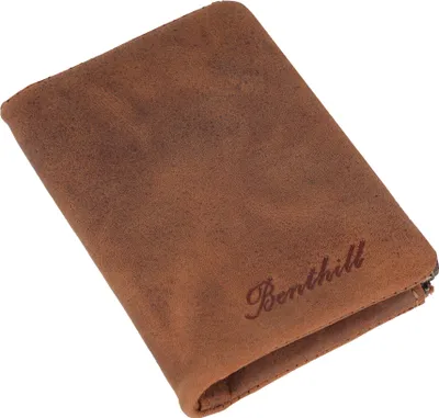 Produktbild von Benthill Kleiner Geldbeutel Leder | Mini Geldbörse Damen mit RFID Schutz | Portmonee mit 6 Kartenfächer | Mini-Börse aus Echtleder | Portemonnaie inkl. Geschenkbox
