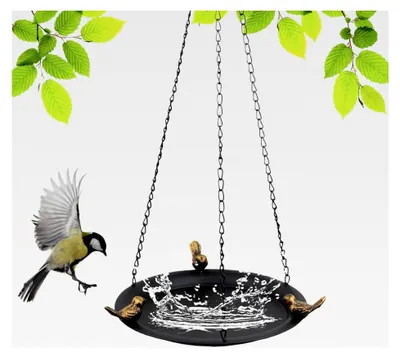 Produktbild von Vogelbad für den Außenbereich | Vogelfutterstelle mit Badebereich | Wetterfeste Wasserschale für Gartenaccessoires und Dekoration für Balkon, Terrasse und Rasen