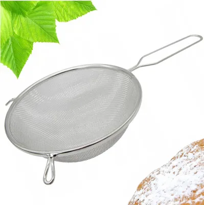 Zdjęcie produktu dla Sitko ze Stali Nierdzewnej Uniwersalne Kuchenne do Przesiewania Mąki 20cm