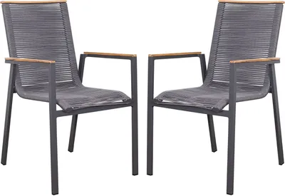 Produktbild von 2er Set Dining Stapelsessel Alicante Rope Aluminium