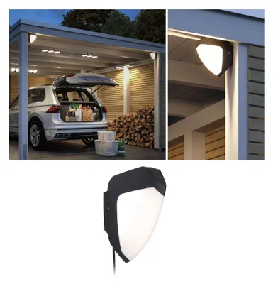 Produktbild von Paulmann 94518, Wand-/Deckenbeleuchtung für den Außenbereich, Anthrazit, Weiß, Kunststoff, Edelstahl, IP44, Garage, III