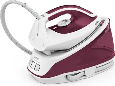 Produktbild von Tefal Dampfbügelstation SV6110, 2200 W, 5 bar, 110 g/min Dauerdampf, 260 g/min Dampfstoß, 1.4 l Wassertank, Violett-Weiß, Calc Clear-Technologie, Xpress Glide-Bügelsohle, schnell einsatzbereit, nachfüllbar