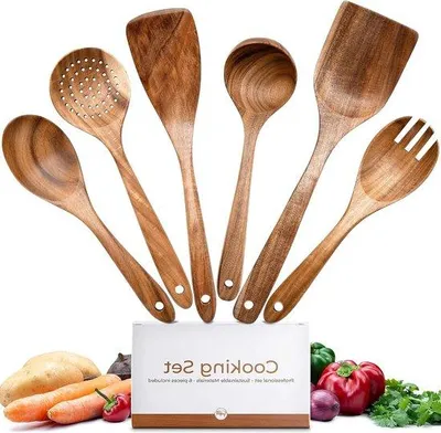 Produktbild von Famanu Küchenutensilien Set - 6-teiliges Holzkochgeschirr