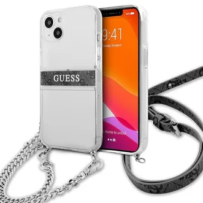 Immagine prodotto di Guess Guhcp13Skc4Gbsi Iphone 13 Mini5,4 Custodia rigida trasparente 4G Grigio Cinturino Catena Argento
