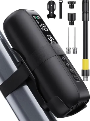 Productafbeelding van Elektrische fietspomp - 150 PSI - Draagbaar - 5200 mAh - Voor alle ventielen
