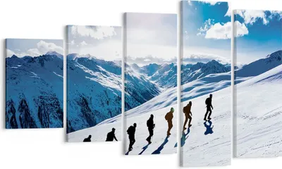 Produktbild von Bild auf Leinwand - Leinwandbild - 5 Teile - Berg Wanderung Gipfel - 100x60cm - Wand Bild - Wanddeko - Wandbilder - Leinwanddruck - Bilder - Wanddekoration - Leinwand bilder - Wandbild - EG100x60-4803