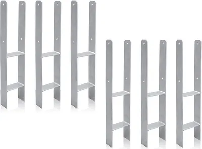 Produktbild von VINGO H-Anker 91mm, Pfostentraeger, Pfostenanker, Bodenhülse, fuer Pfosten 9 x 9cm, Carports, Stelzenhaeuser - 6 Stück
