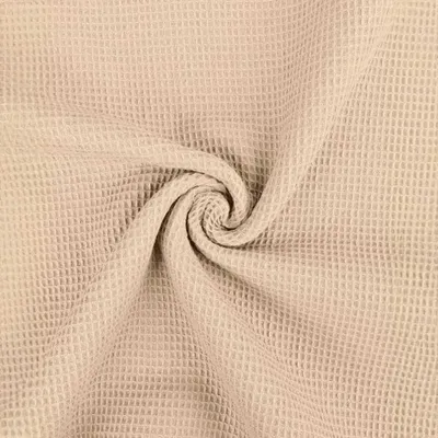 Productafbeelding van Katoenen wafelstof, 50 cm per meter, Tiny - 50 x 150 cm - Beige | van Craft Loom