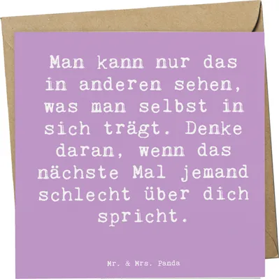 Produktbild von Mr. & Mrs. Panda Klappkarte Spruch Mobbing bewältigen Spiegelbild - Lavendeltraum - Geschenk, anlasskarte, Lächeln, Unterstützung bei, doppelkarte, Vertrauem, Inspiration