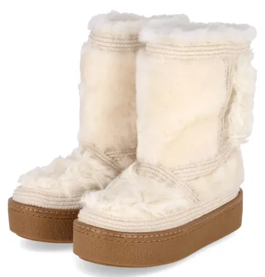 Image de Australia Luxe Collective, bottines d'hiver pour femmes, modèle NJORDE, en cuir beige, taille 42