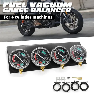 Produktbild von Motorrad Vergaser Vergaser Kraftstoff Vakuummeter Balancer 2/4 Zylinder Werkzeugsatz, Schwarz