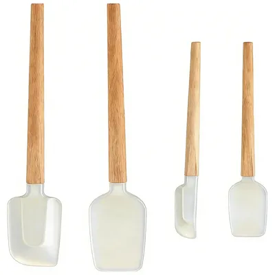 Productafbeelding van Set van 4 Siliconen Spatels voor Keuken en Bakken, 31x6 cm
