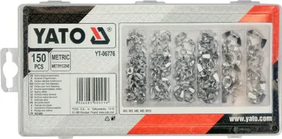 Produktbild von YATO YT-06776 FLÜGELMUTTERN SATZ M4-M10 SORTIMENT 150-teilig FLÜGEL MUTTER SET