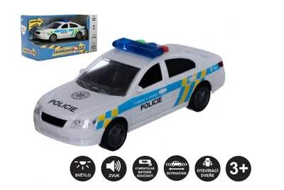 Obrázek produktu pro Auto policie plast 15cm na baterie se zvukem se světlem na setrvačník