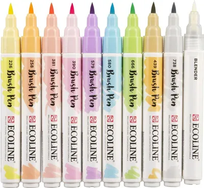 Produktbild von Royal Talens Talens Ecoline Pinselstift-Set Pastell 10 Stück