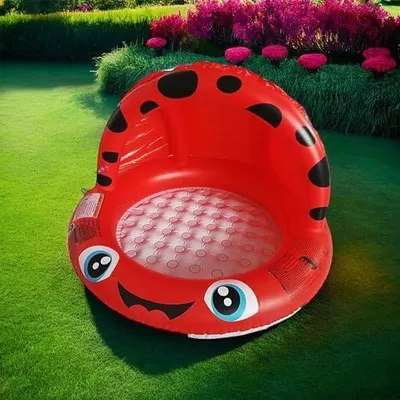 Produktbild von Sicignano – Planschbecken Marienkäfer Ø 92 x 62 cm – weicher Boden, lustiges Design für Kinder, ideal für Garten und Strand