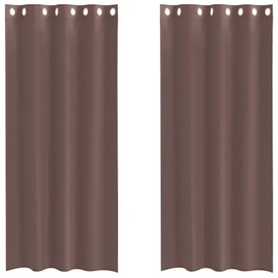 Produktbild von vidaXL Voile Vorhänge mit Ösen 2 Stk. Braun 140x245 cm