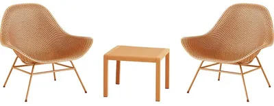 Immagine prodotto di Set di 2 poltrone da giardino "Soléna" con tavolino - Arancione