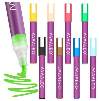 Produktbild von Acrylmarker-Set, 8 wasserfeste Farben, je 8 ml