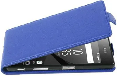 Produktbild von Cadorabo Schutzhülle für Sony Xperia Z5 Hülle in Blau Flip Etui Handyhülle Case Cover Kunstleder