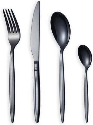 Produktbild von Famanu Besteckset 24-teilig für 6 Personen - Schwarz