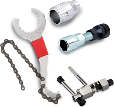 Immagine prodotto di 4 in 1 set di attrezzi per la bicicletta set di attrezzi per la riparazione set di attrezzi multifunzionali pignone pedivella estrattore movimento centrale