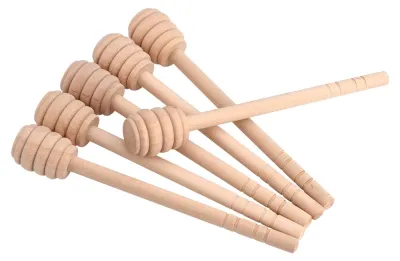 Produktbild von Honigdipper Set von 50 Stück - Holz Honiglöffel - Mini Honigstäbchen - Haushaltsgebrauch - 15 cm - 100%  - Honiglöffel