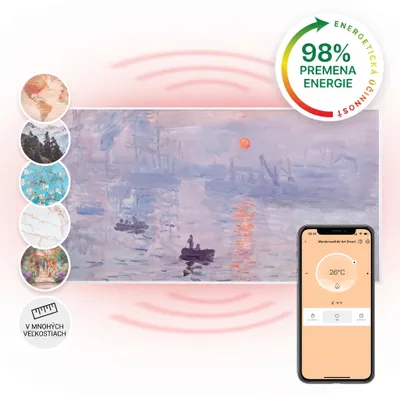 Obrázok produktu pre Klarstein Infračervený ohrievač s termostatom, elektrický ohrievač 700 W, infračervený ohrievač smart home pre montáž na stenu, IR s ovládaním pomocou aplikácie IoT/WiFi, plochý ohrievač odolný voči vlhkosti, nástenný ohrievač bez CO2
