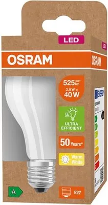 Image de Led Standard Verre Dépoli 2.5w E27 Blanc Chaud - Osram