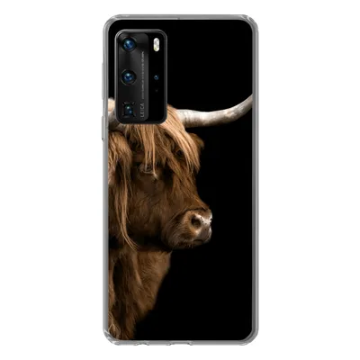 Produktbild von MuchoWow® Handyhülle Schutzhülle Hülle für Huawei P40 Pro Schottischer Highlander - Kuh - Schwarz Silikon Softcase Handy Hülle - Schutz