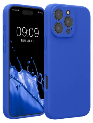 Produktbild von kwmobile Handyhülle für Apple iPhone 16 Pro Max Hülle - gummierte Handy Silikon Case für iPhone 16 Pro Max - Schutzhülle Cover - Baltik Blau