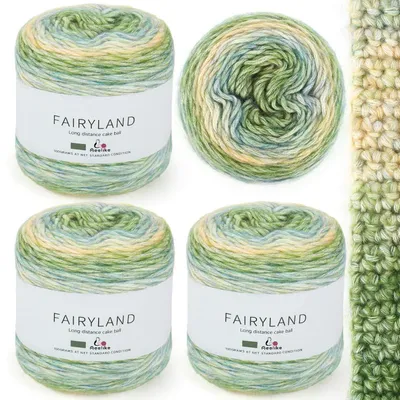 Produktbild von Farbverlaufsgarn Häkelgarn Baumwolle 400g 980m Grün Ombré