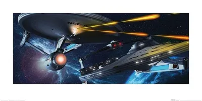 Productafbeelding van Star Trek - ENTERPRISE vs. RELIANT - Kunstafdruk - 50x100 cm - Poster