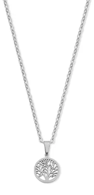 Produktbild von CO88 Collection 8CN-26445 Stahlkette mit Anhänger – Lebensbaum – 15 mm – 40+5 cm – Ankerglieder – 1,5 mm – Geschenk für sie – Stahl – Silberfarben