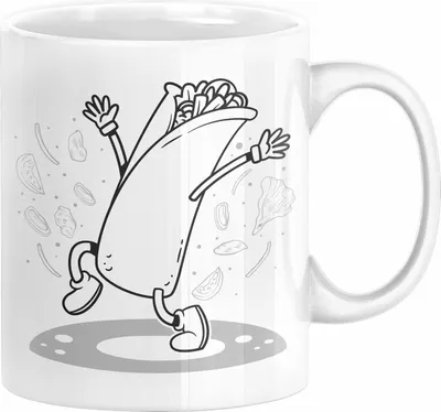 Produktbild von Burrito Tasse Weiß, spülmaschinenfest, mikrowellengeeignet und beidseitiger Druck