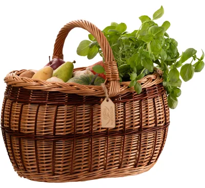 Produktbild von FALKENBERGER Weidenkorb 37x29x23cm "Rustica" Einkaufskorb aus Weide Handarbeit Pilzkorb Marktkorb Flechtkorb mit Henkel