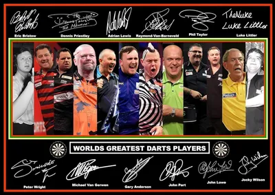 Dart-Legenden-Poster mit Unterschriften, A3, 42x30 cm