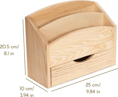 Produktbild von Creative Deco Schreibtisch Organizer - 2 Fächer mit Schublade - 25 x 10 x 20,5 cm