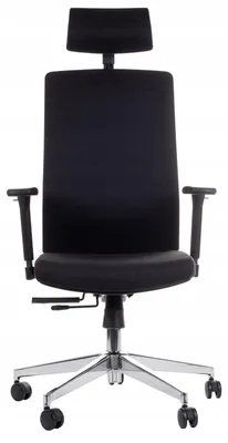 Immagine prodotto di Sedia da ufficio ergonomica girevole ZN-807-C, braccioli regolabili, poggiatesta, base in alluminio, seduta scorrevole (avanti-indietro), nero