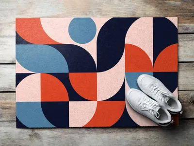 Produktbild von Fußmatte Aussen - Schuhmatte Haustür- Schmutzfangmatte Türvorleger - Outdoor Teppich Schmutzfänger - 60x40 cm - Abstraktes Muster