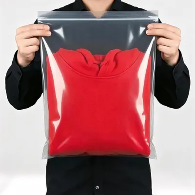 Imagen del producto de Bolsas de plástico transparentes, con cierre hermético, 20 unidades, de gran tamaño, para ropa