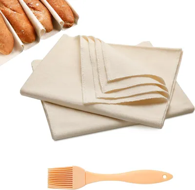 Produktbild von 2 Stück Leinentuch für Brot mit Silikonpinsel 75×45 cm