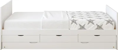 Image de Sunny Eli Lit Gigogne Avec 3 Tiroirs De Rangement Blanc, En Bois | 2 Places Pour Chambre Enfant - Sans Matelas - 206,5 X 97 X 75 Cm | Pour Matelas: