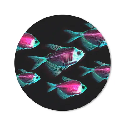 Produktbild von MuchoWow® Mauspad Mousepad Fisch - Lila - Blau 50x50 cm - Mousepads - Maus Mat - Pad - Mausunterlage - Vinyl