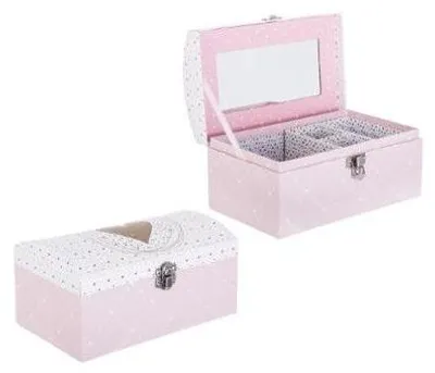 Image de Boite à bijoux - Miroir intégré - Rose