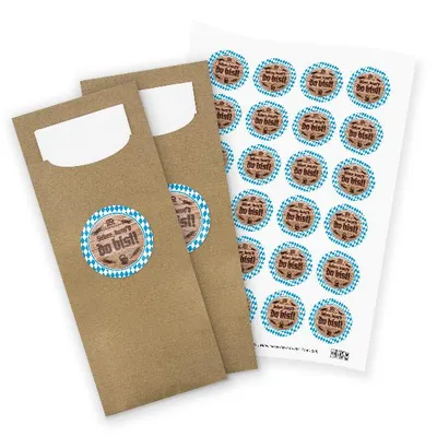 Produktbild von itenga 24x Bestecktaschen + Stickerbogen "Schee dass d do bist!" (Motiv 200)