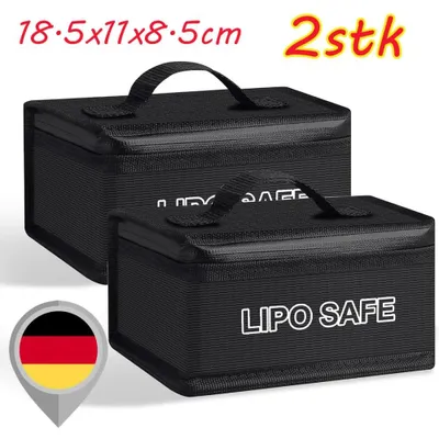 Produktbild von 2 Stück Feuerfeste Lipo Akku Tasche Safe Bag Akkutasche Lipotasche Ladetasche