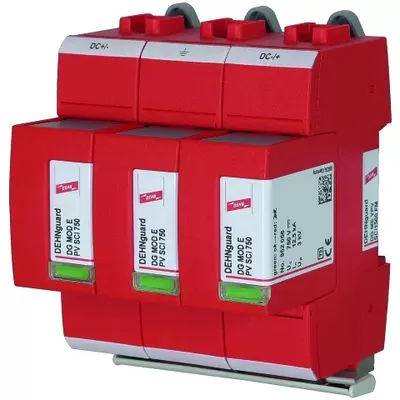 Produktbild von Dehn Überspannungsableiter Typ 2 DEHNguard ME Mehrpolig für PV-Anlagen bis 1500V DC FM 952525