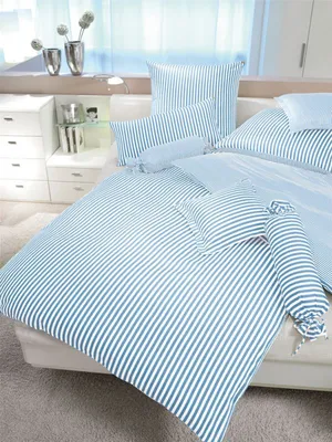 Produktbild von Janine modern classic Bettwäsche-Garnitur 135X200,80x80 hellblau