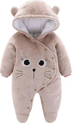 Productafbeelding van JiAmy Baby-overall, babyromper, flanellen winterpak met voetjes en capuchon